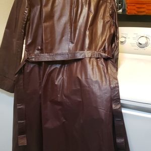 Leather full length coat.